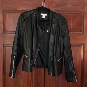 Black faux leather jacket